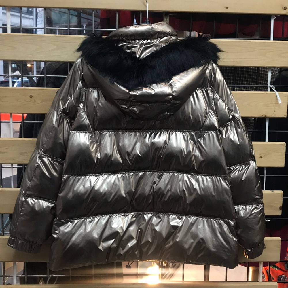 NWT,Sam Edelman,Fur Trim Puffer Jacket,copper - Picture 6 of 17